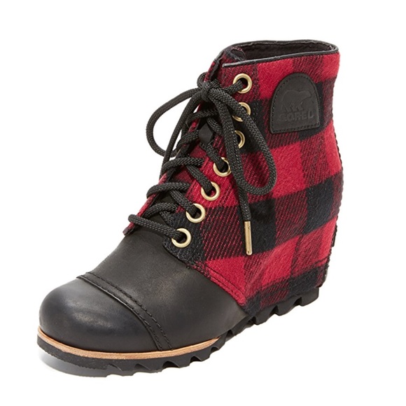 New Sorel PDX Wedge Buffalo Check Booties - Picture 2 of 5
